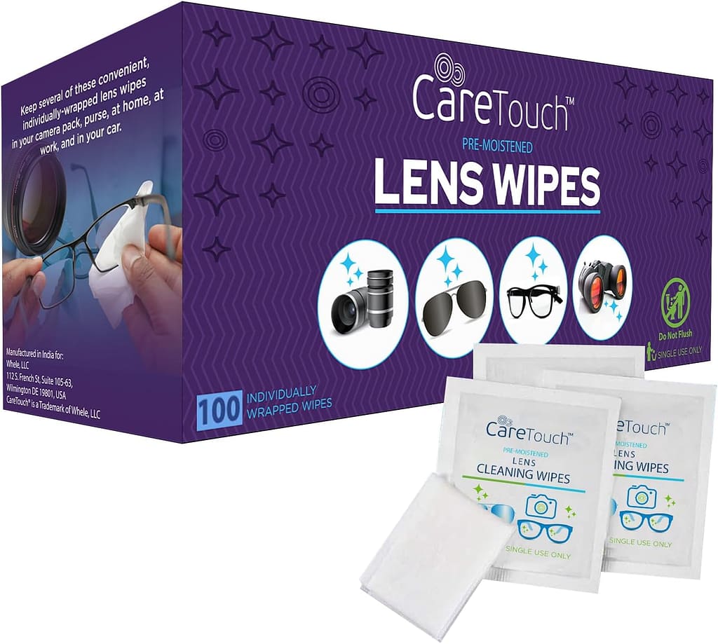 Lens wipes are helpful travel items and travel essentials