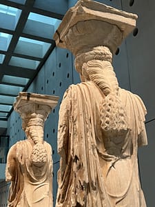 Caryatids from Erectheion in Acropolis Museum from Acropolis in Athens Greece