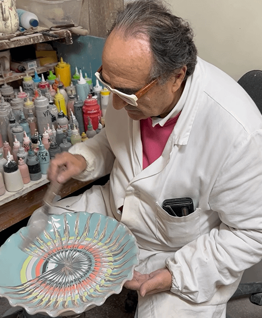 Ceramicist creates beautiful artwork in Grottaglie in Puglia Italy